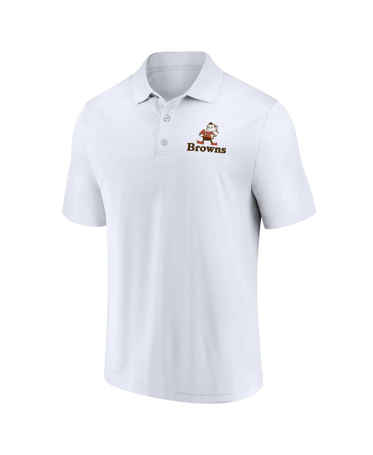 Men's Fanatics Brown Distressed Cleveland Browns Throwback Two-Pack Polo Shirt Set - Brown
