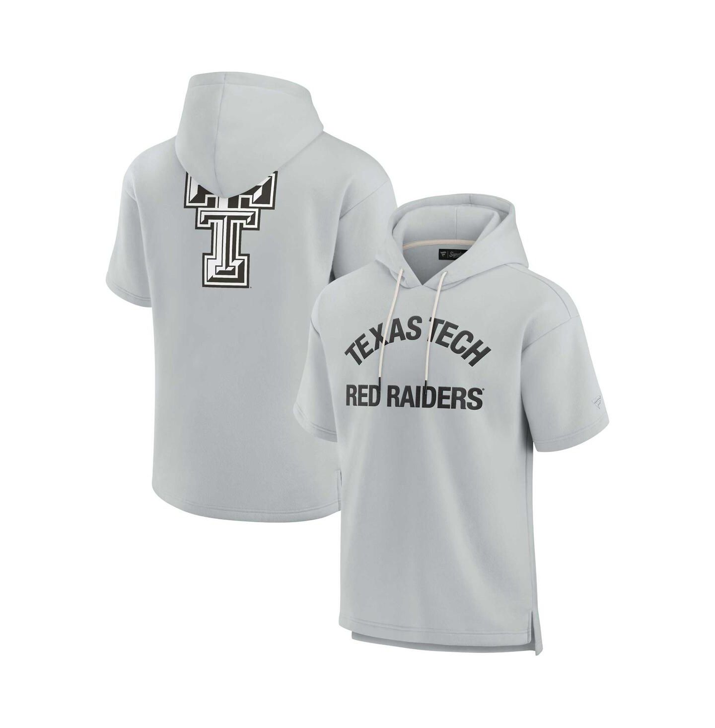 Худи Fanatics Signature Gray Texas Tech Red Raiders Super Soft Fleece Short Sleeve Pullover — фото 1