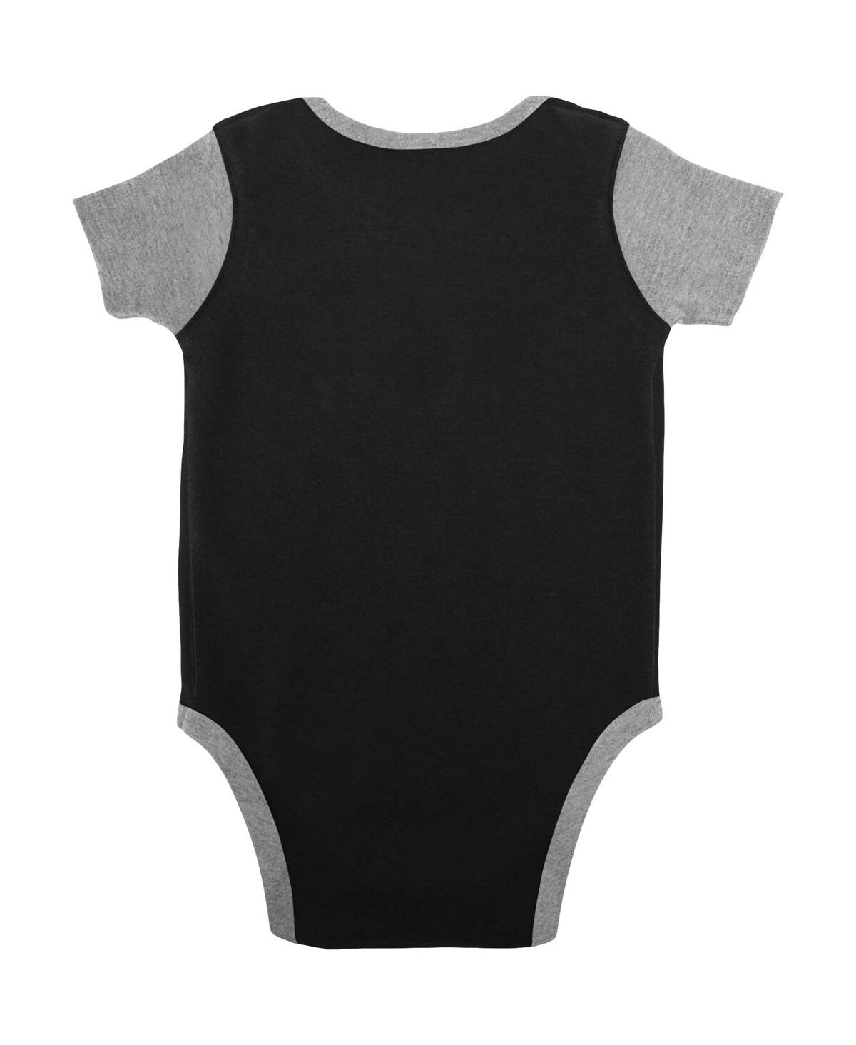 Shop Outerstuff Newborn And Infant Boys And Girls Black, Heather Gray Las Vegas Raiders Home Field Advantage Three-p In Black,heather Gray