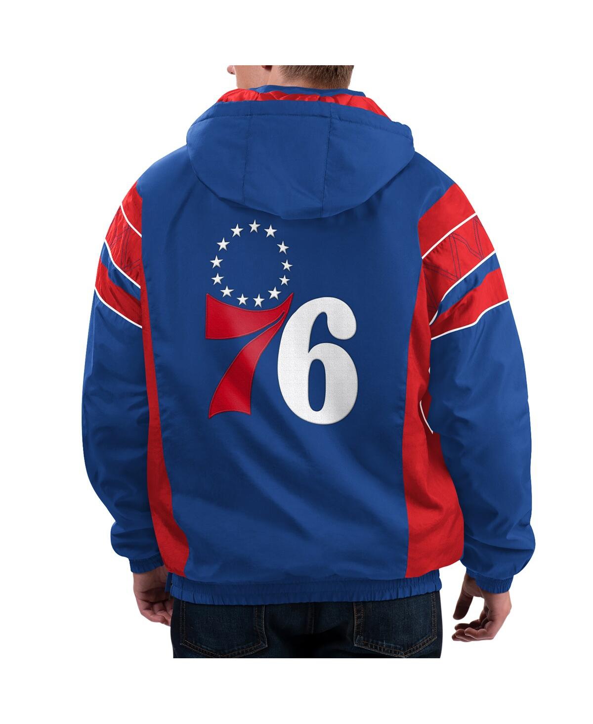 Starter Royal Philadelphia 76ers Home Team Hoodie Half-zip Jacket In Royal