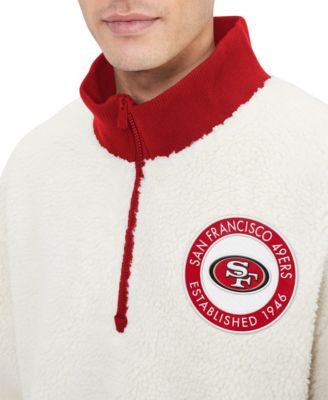 Men's Cream San Francisco 49ers Jordan Sherpa Quarter-Zip Sweatshirt