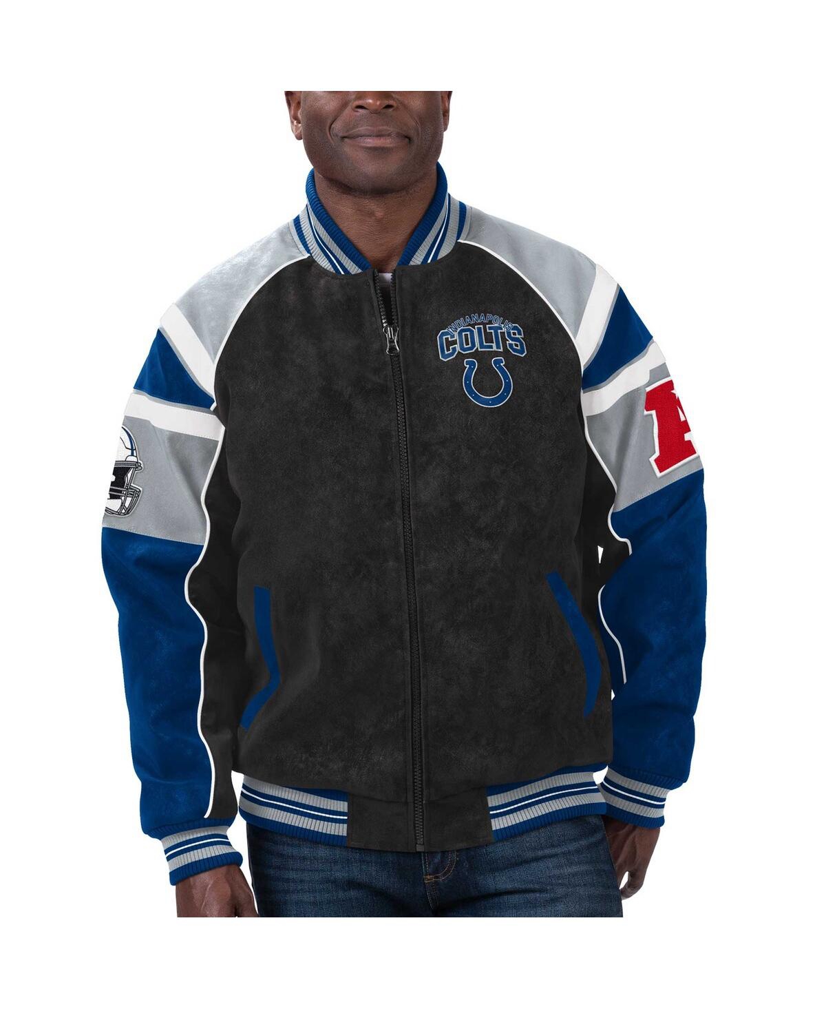 Men's G-iii Sports by Carl Banks Black Indianapolis Colts Faux Suede Raglan Full-Zip Varsity Jacket - Black