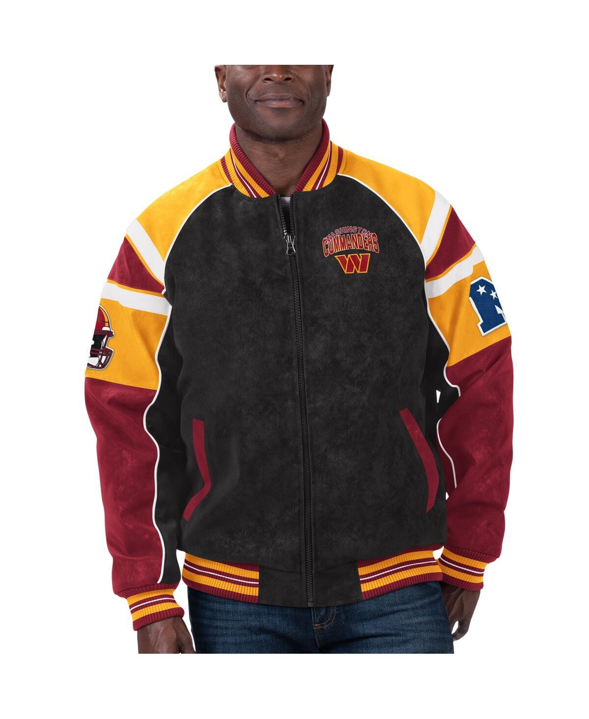Men's G-iii Sports by Carl Banks Black Washington Commanders Faux Suede Raglan Full-Zip Varsity Jacket - Black