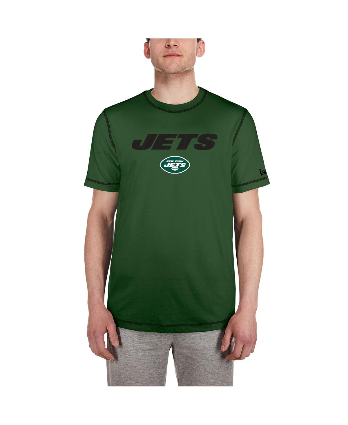 Shop New Era Men's  Green New York Jets Third Down Puff Print T-shirt
