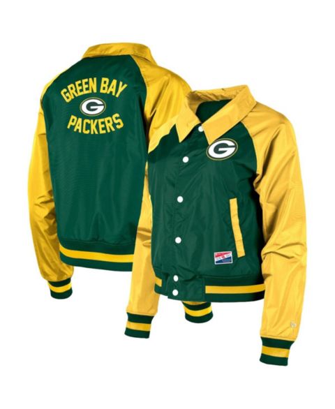 Женские куртки New Era Women's Green Green Bay Packers Coaches Raglan Full-Snap Jacket