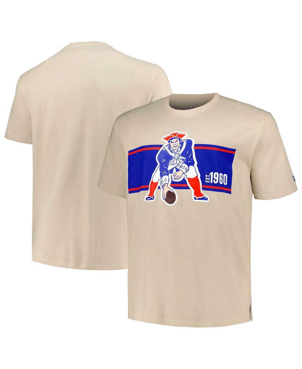 Shop New Era Men's  Cream New England Patriots Third Down Big And Tall Historic T-shirt