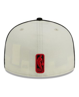 Men's Cream, Black Chicago Bulls Piping 2-Tone 59FIFTY Fitted Hat