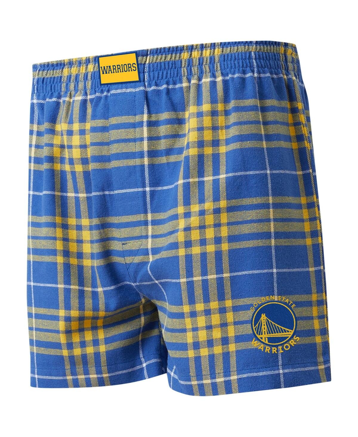College Concepts Men's Royal, Gold Golden State Warriors Concord Boxers In Blue