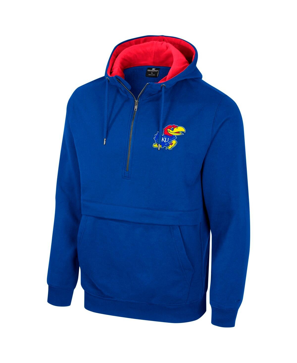 Shop Colosseum Men's  Royal Kansas Jayhawks Half-zip Hoodie