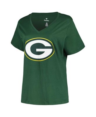 Women's Jordan Love Green Green Bay Packers Plus Size Player Name and Number V-Neck T-shirt