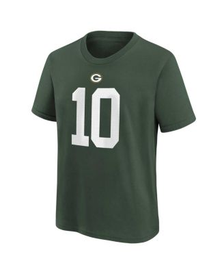 Preschool Boys and Girls Jordan Love Green Green Bay Packers Player Name and Number T-shirt