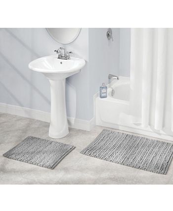 mDesign Bathroom Rug Set, Cotton, Water Absorbent Bath Mats, Set of 3 - Macy's
