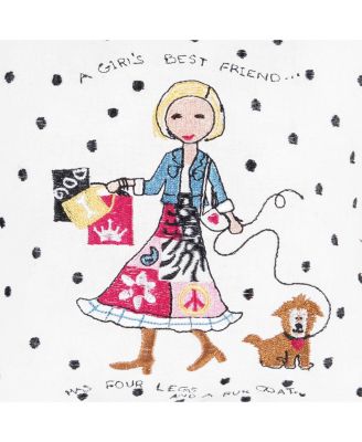 Peace Love & Puppies Small/Petite Embroidered Accent Pillow, 8" x 8"