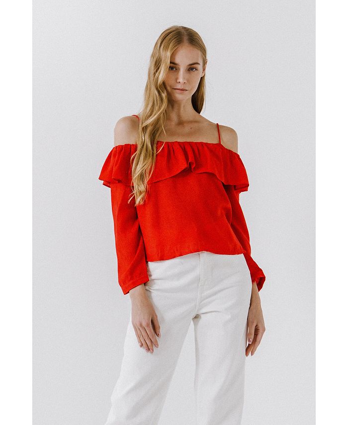 endless rose Women's RUFFLED NECKLINE TOP Macy's