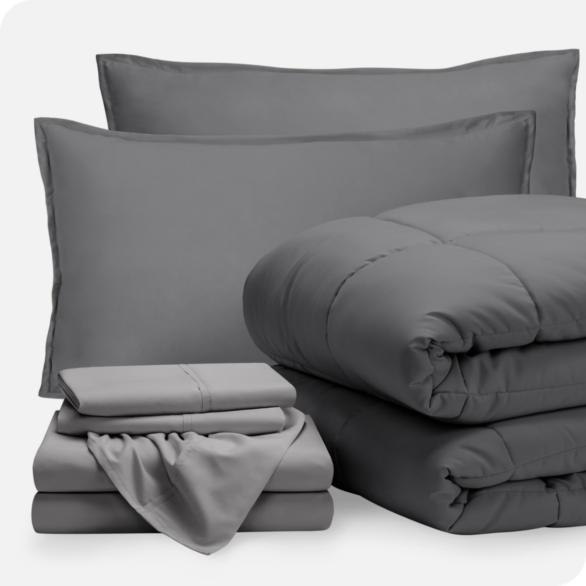 Bare Home Ultra-Soft Bed-in-a-Bag Comforter Set Queen - Grey - light grey