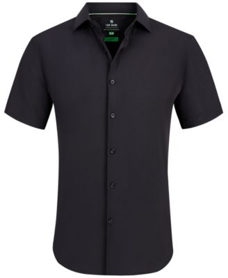 Men's Slim Fit Short Sleeve Performance Button Down Dress Shirt