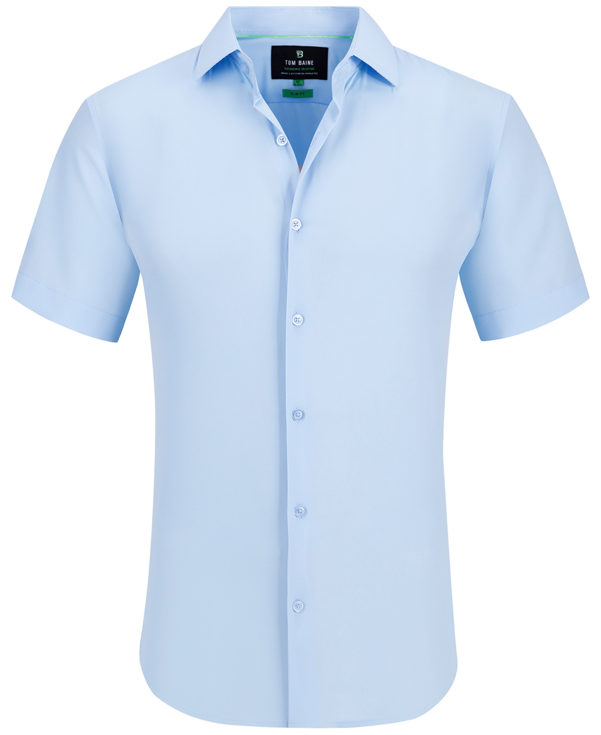 Men's Slim Fit Short Sleeve Performance Button Down Dress Shirt - Purple