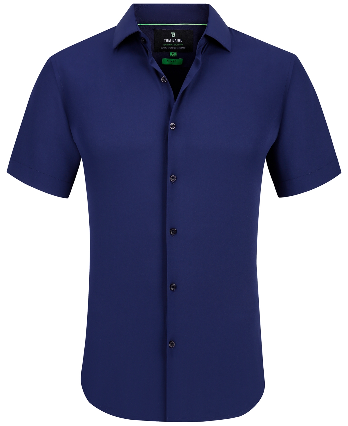 Men's Slim Fit Short Sleeve Performance Button Down Dress Shirt - Purple