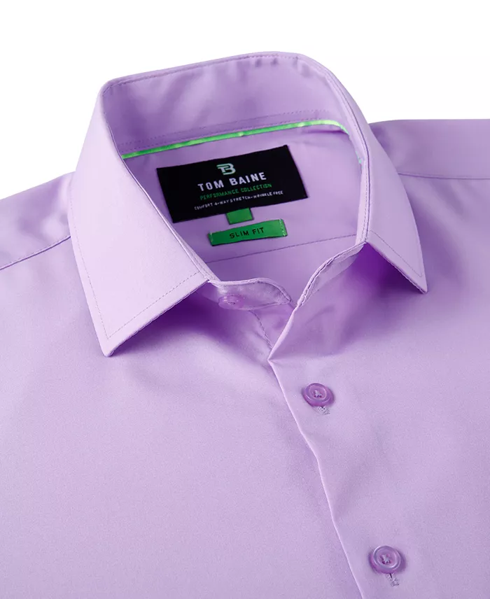 Men's Slim Fit Short Sleeve Performance Button Down Dress Shirt - thumbnail 3