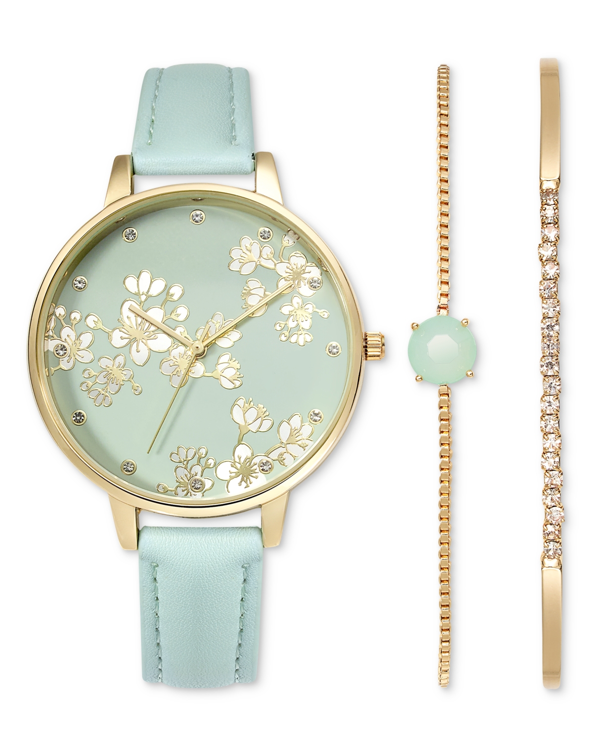 Women's Green Strap Watch 39mm Gift Set, Created for Macy's - Green