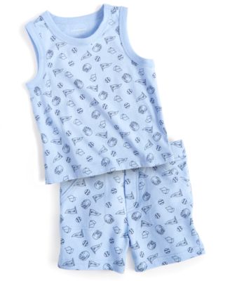Shop First Impressions Baby Boys Baseball Tank Top Shorts Created For Macys In Blue Whisper