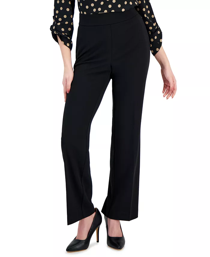 AK Anne Klein Plus Size Pull-On Mid-Rise Straight-Leg Pants - thumbnail 3