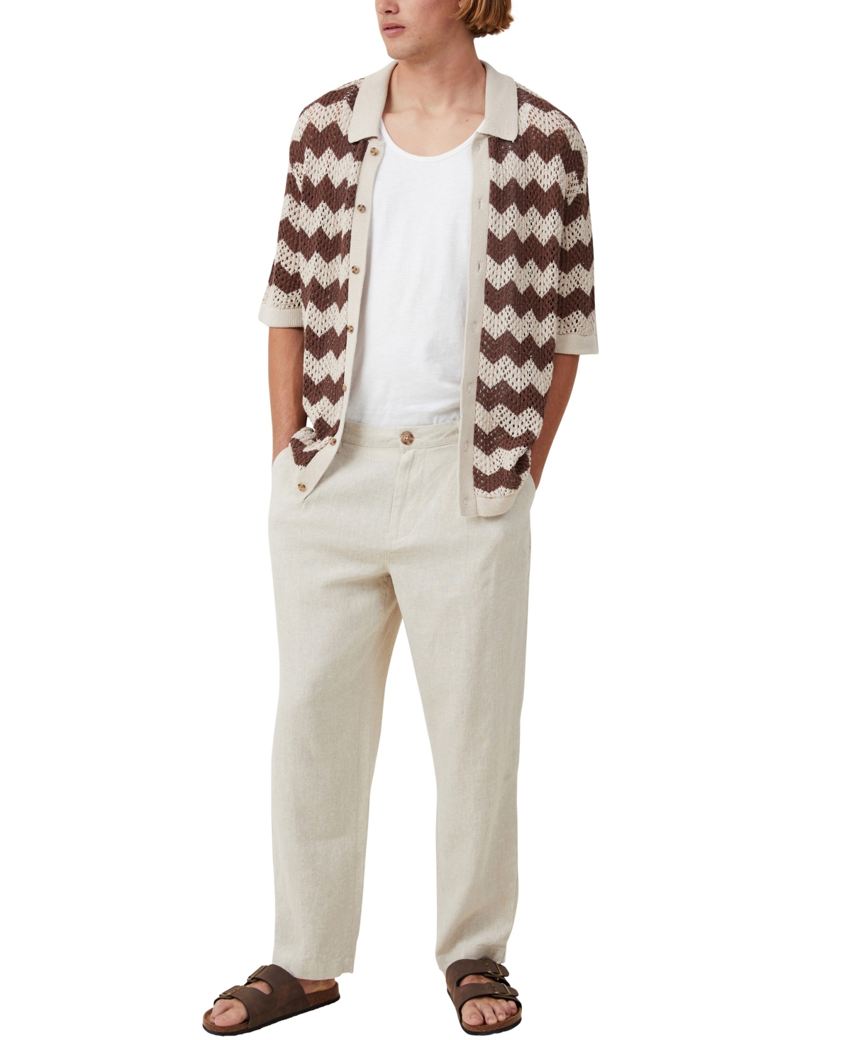 Cotton On Men's Linen Pleat Pants