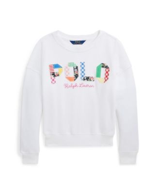 폴로 랄프로렌 Polo Ralph Lauren Big Girls Mixed-Logo Terry Sweatshirt,White