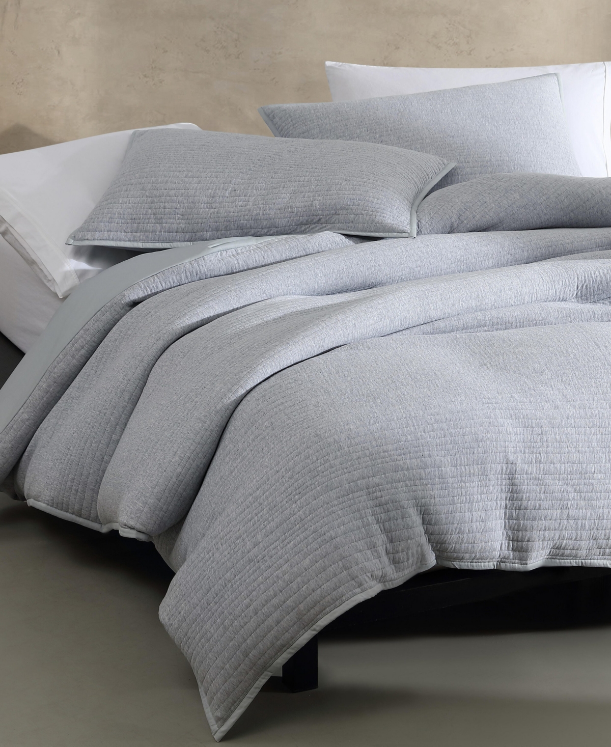 Closeout! Calvin Klein Modern Cotton Ribbed Matelasse Melange Tencel Jersey 3 Piece Duvet Cover Set