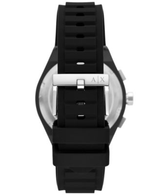 Men's Sync Chronograph Black Silicone Watch 44mm