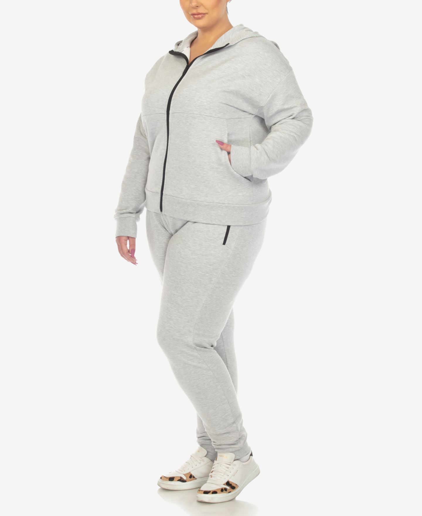 Пижамный комплект Tracksuit, флис, 2 предмета — White Mark, цвет: Серый — фото 3