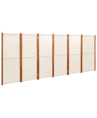 6-Panel Room Divider Cream White 165.4"x70.9"