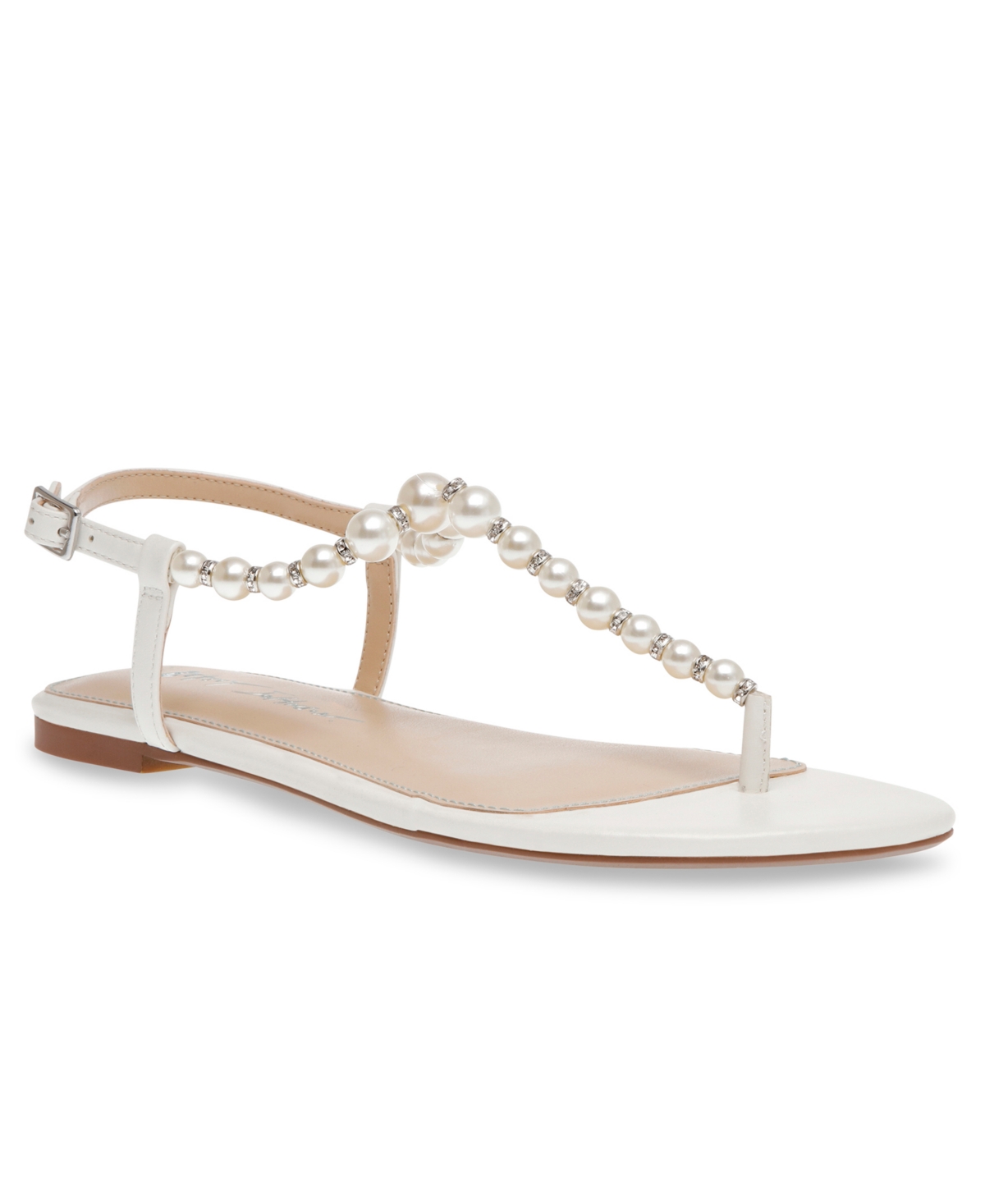 Shop Betsey Johnson Women's Gal Pearl T Strap Sandals In Ivory