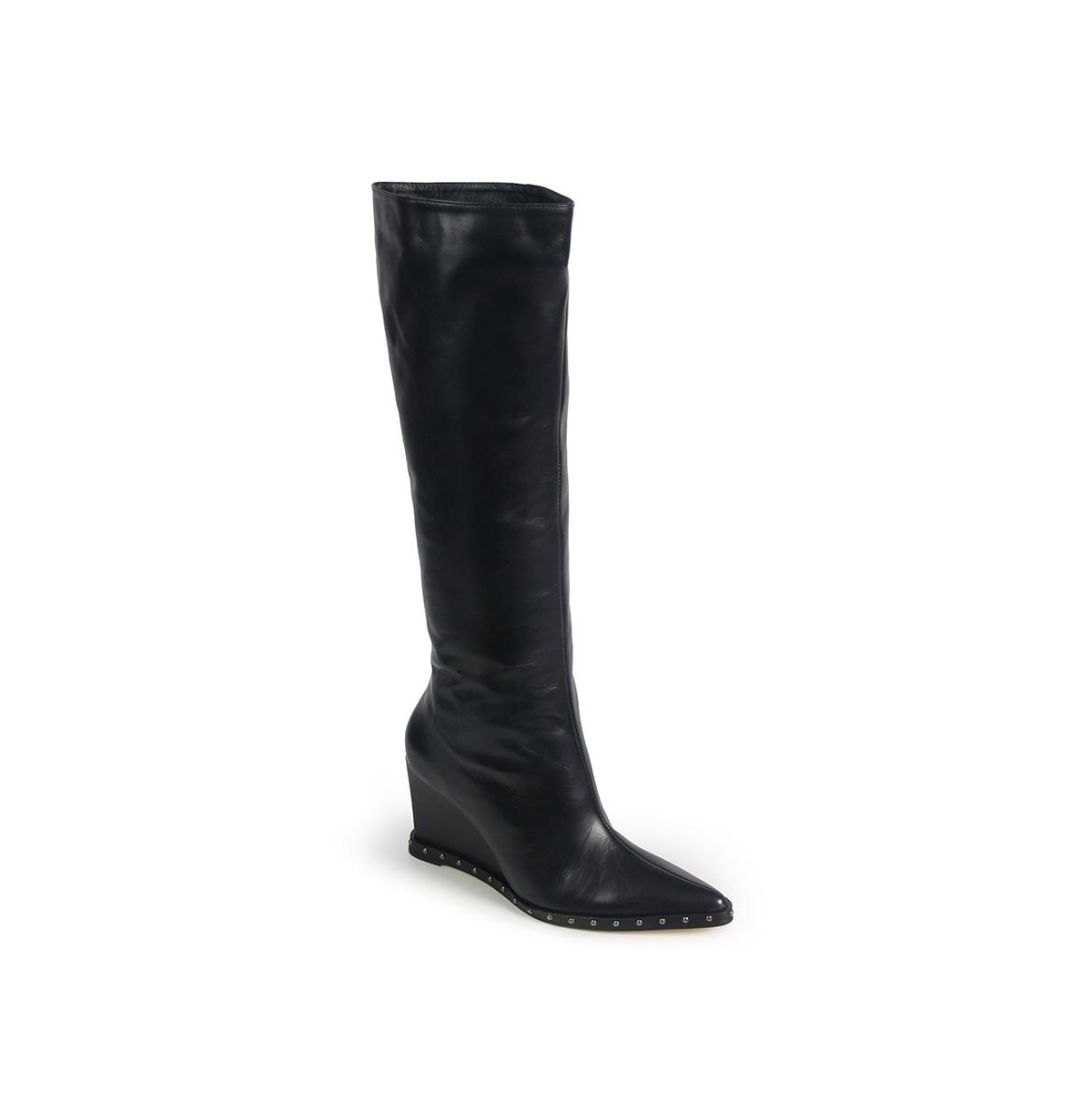 Shoes Women's Aragon Pointed-Toe Wedge Dress Boots - Black