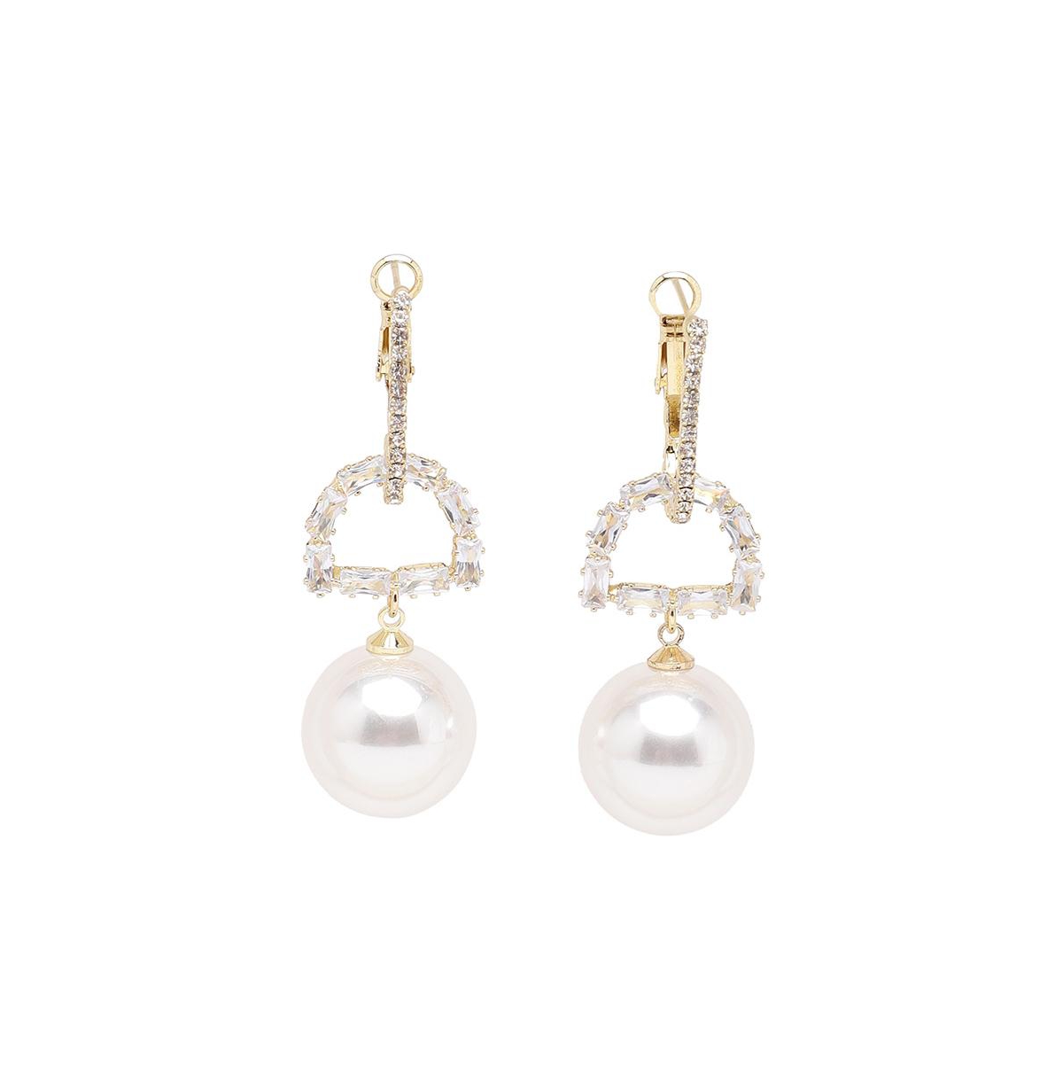 Women's White Color Drop Earrings - White