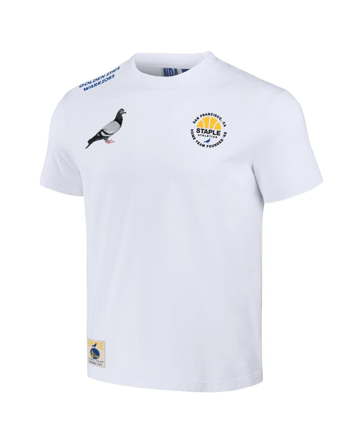 Shop Staple Men's Nba X  White Distressed Golden State Warriors Home Team T-shirt