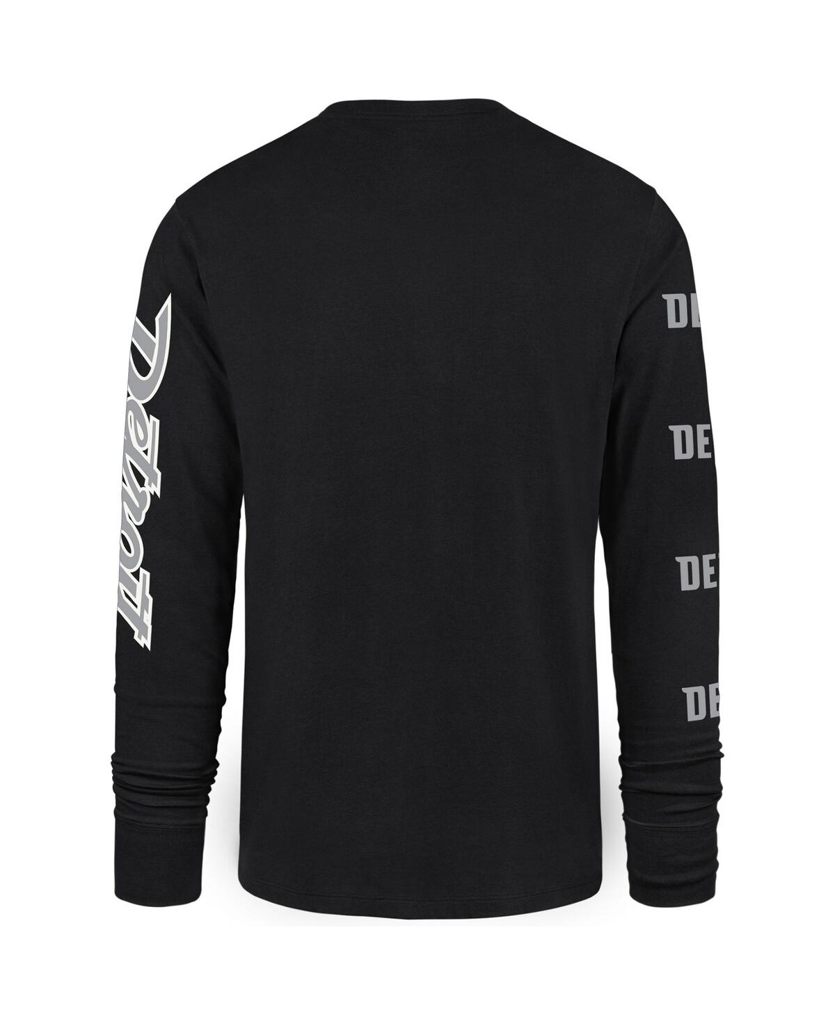 Shop 47 Brand Men's ' Black Detroit Pistons 2023/24 City Edition Triplet Franklin Long Sleeve T-shirt