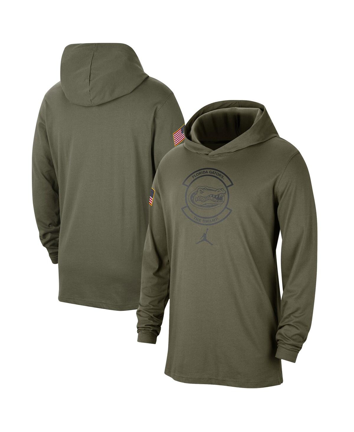 Shop Jordan Men's  Olive Florida Gators Military-inspired Pack Long Sleeve Hoodie T-shirt