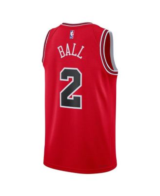 Men's and Women's Lonzo Ball Red Chicago Bulls Swingman Jersey - Icon Edition