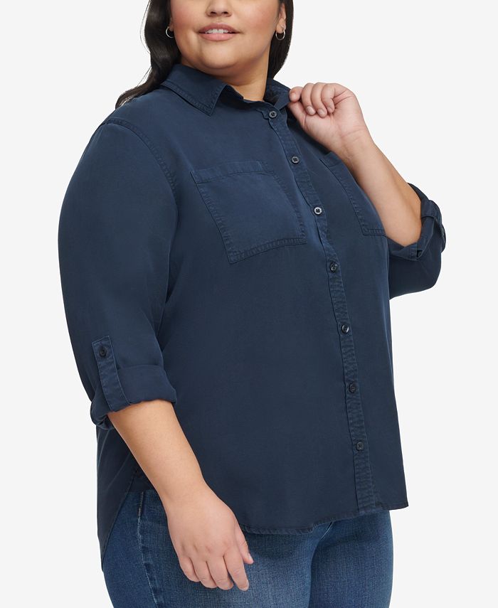 Calvin Klein Jeans Trendy Plus Size Utility Shirt Macy's