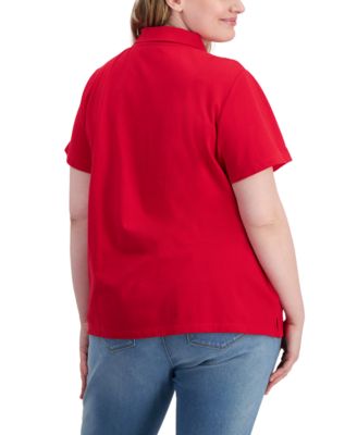 Plus Size Short-Sleeve Polo Shirt