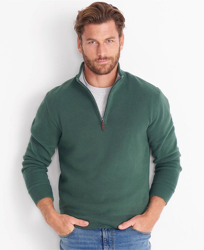 Lands' End Men's Bedford Rib Quarter Zip Sweater - Macy's