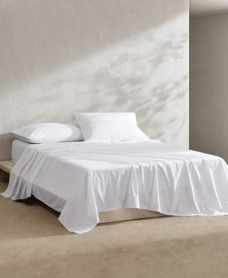 Washed Cotton Percale 4-Pc. Sheet Set, Queen