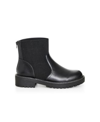 Avenue Women's Keira Wide Fit Ankle Boot - Faux Suede, Low Wedge Heel, Buckle Detail - View #3