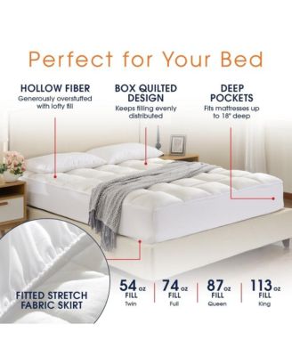 Ultra Soft Mattress Topper | Silky Smooth and Plush Hypoallergenic Mattress Pad Queen
