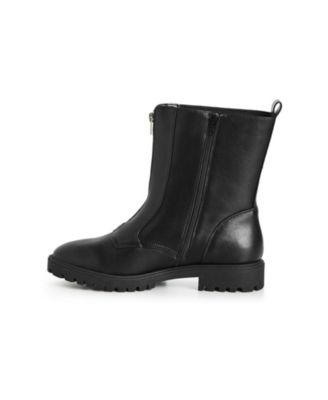 Avenue Women's Keira Wide Fit Ankle Boot - Faux Suede, Low Wedge Heel, Buckle Detail - View #5