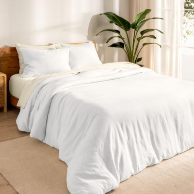Linen European Flax 3 Piece Duvet Cover Set, Queen