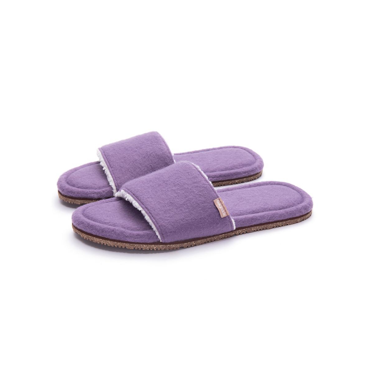 Women's Soft Slide Indoor / Outdoor Natural Rubber Sole House Shoes - Thistle