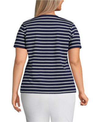 Plus Size Relaxed Supima Cotton V-Neck T-Shirt