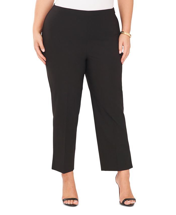 Vince Camuto Plus Size Solid Flare-Leg Cropped Pants - Macy's